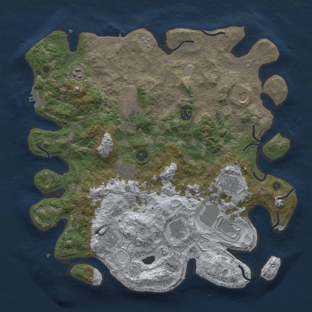 Rust Map: Procedural Map, Size: 4000, Seed: 269259, 19 Monuments