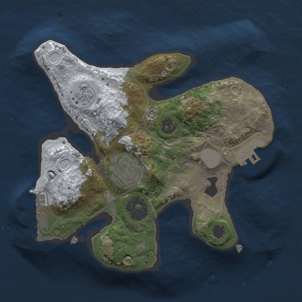 Rust Map: Procedural Map, Size: 2000, Seed: 2030900, 9 Monuments