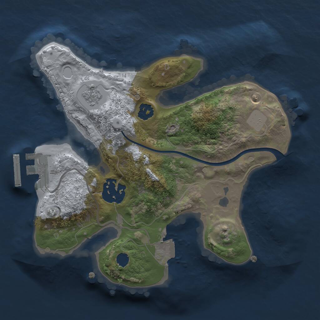 Rust Map: Procedural Map, Size: 2000, Seed: 2030900, 4 Monuments