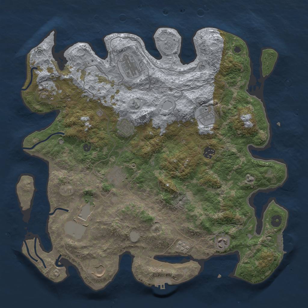 Rust Map: Procedural Map, Size: 4000, Seed: 341761, 19 Monuments