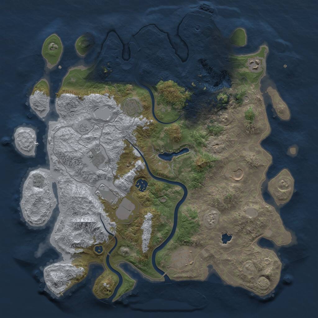 Rust Map: Procedural Map, Size: 4000, Seed: 997584, 13 Monuments