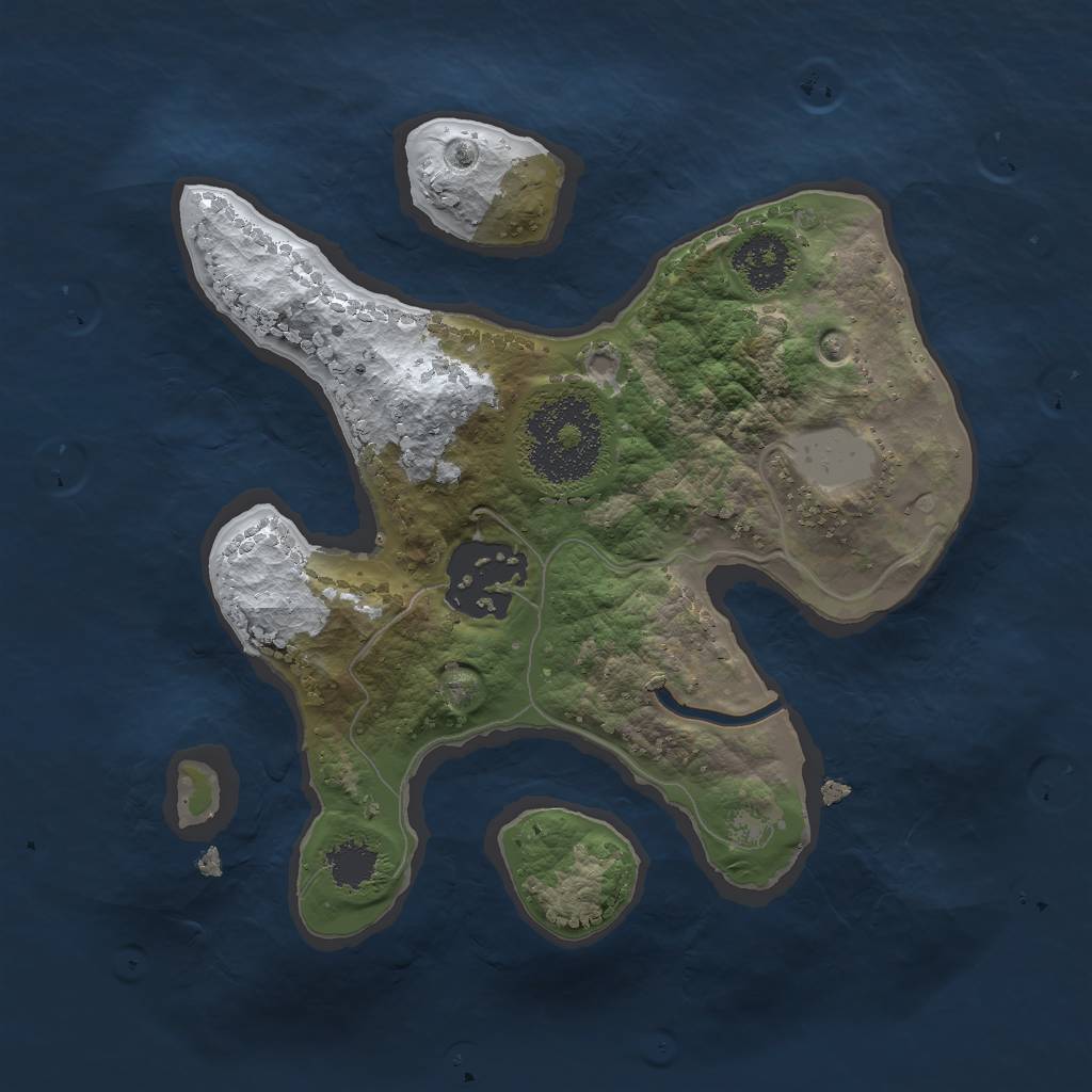 Rust Map: Procedural Map, Size: 2000, Seed: 570544755, 6 Monuments