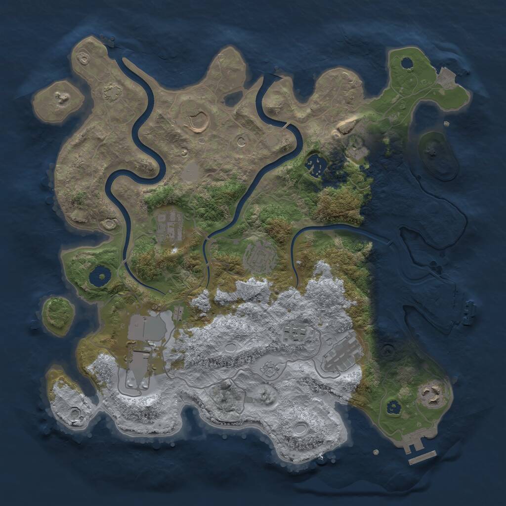 Rust Map: Procedural Map, Size: 3560, Seed: 5539484, 15 Monuments