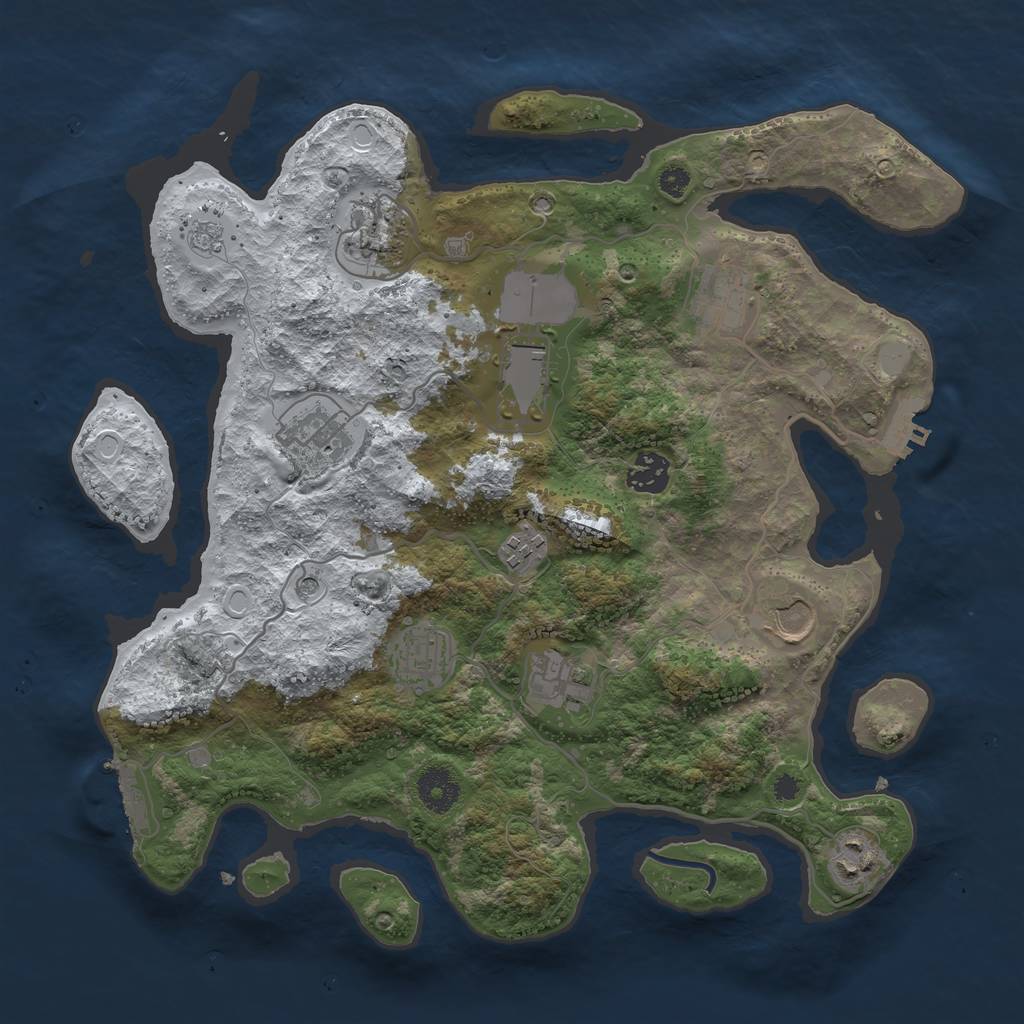 Rust Map: Procedural Map, Size: 3560, Seed: 5152274, 19 Monuments