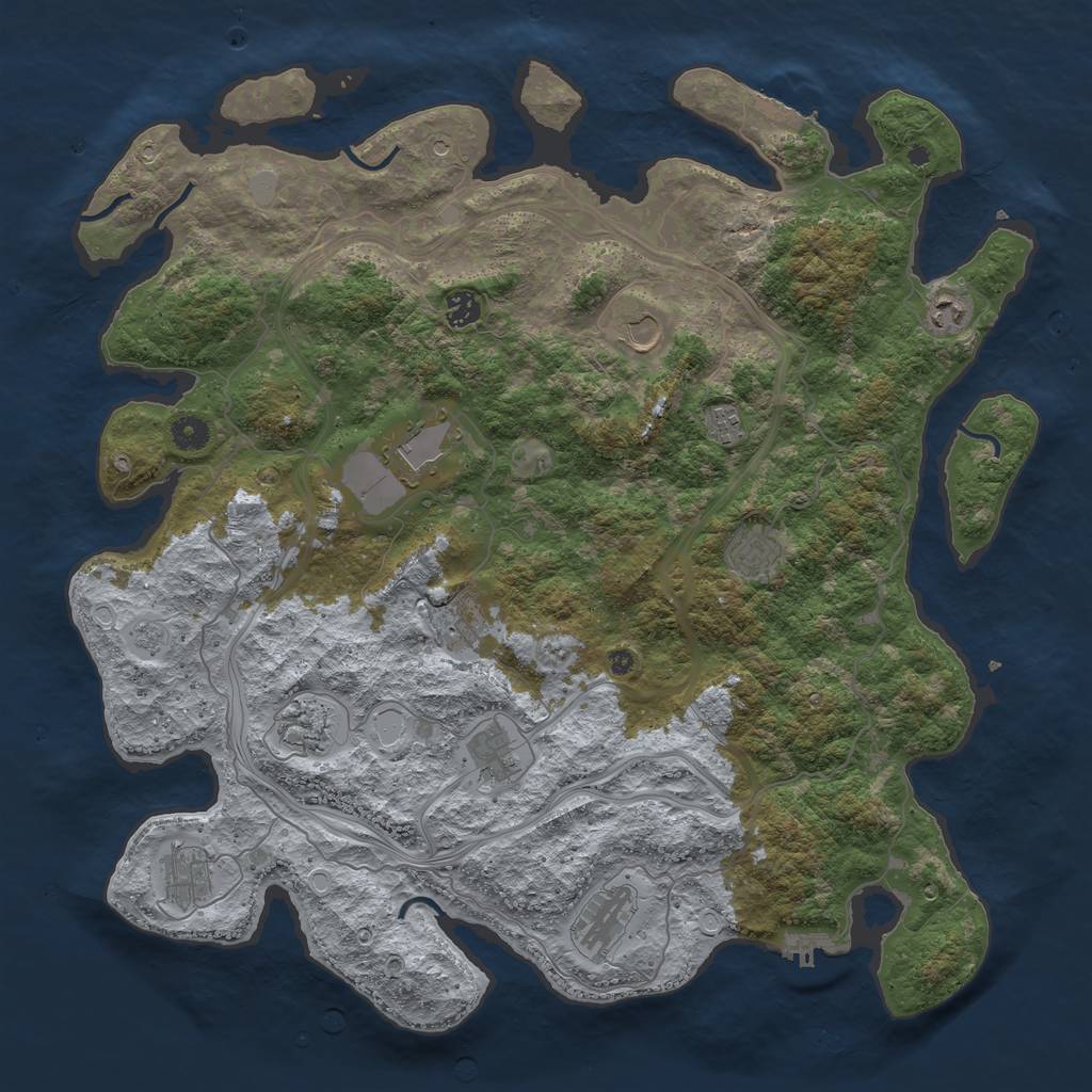 Rust Map: Procedural Map, Size: 4500, Seed: 6927713, 20 Monuments