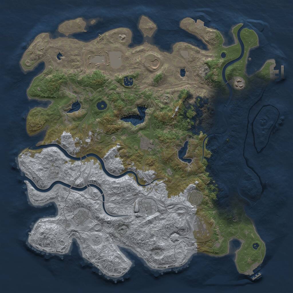 Rust Map: Procedural Map, Size: 4500, Seed: 6927713, 17 Monuments