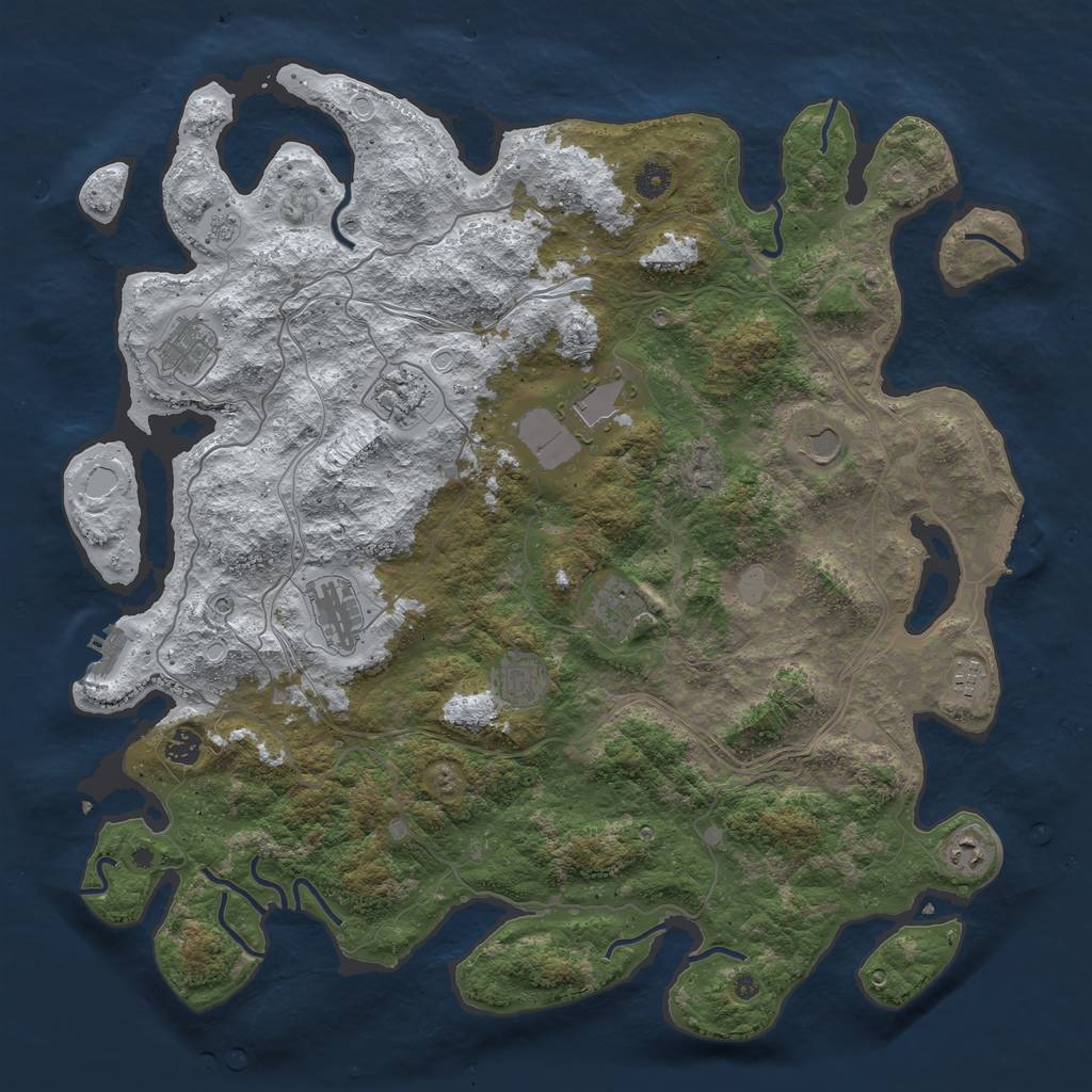 Rust Map: Procedural Map, Size: 4600, Seed: 8, 19 Monuments