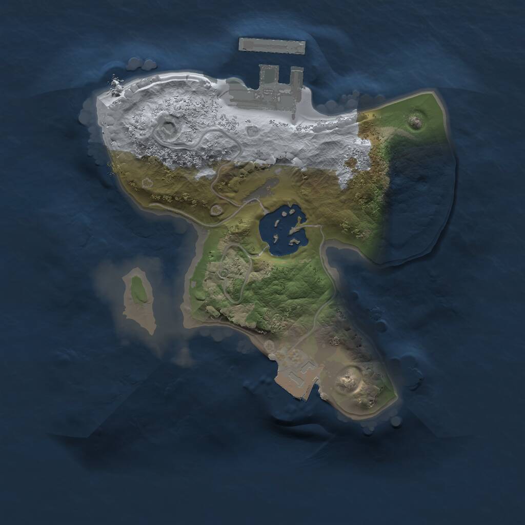 Rust Map: Procedural Map, Size: 1600, Seed: 1234, 3 Monuments