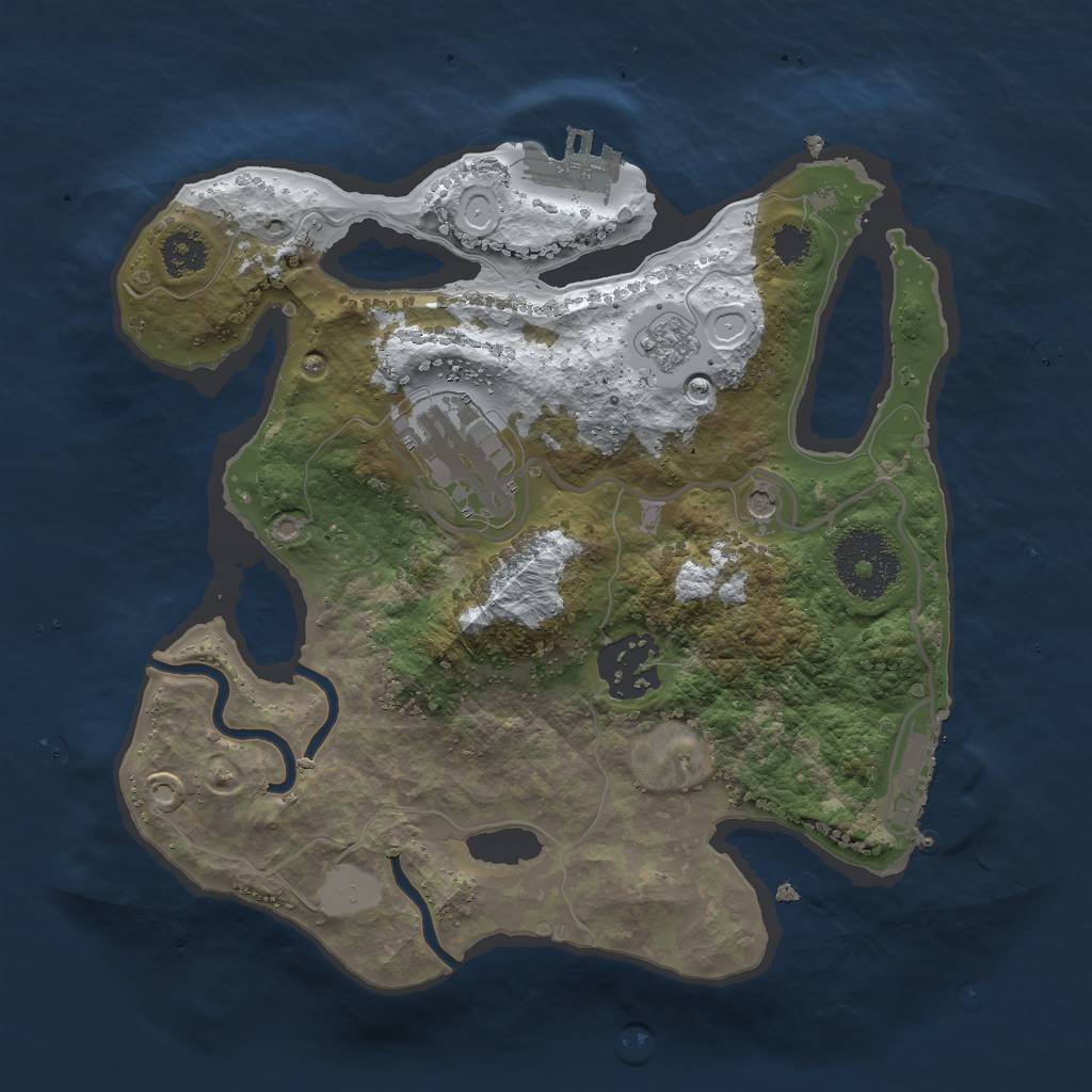 Rust Map: Procedural Map, Size: 2500, Seed: 328787478, 11 Monuments