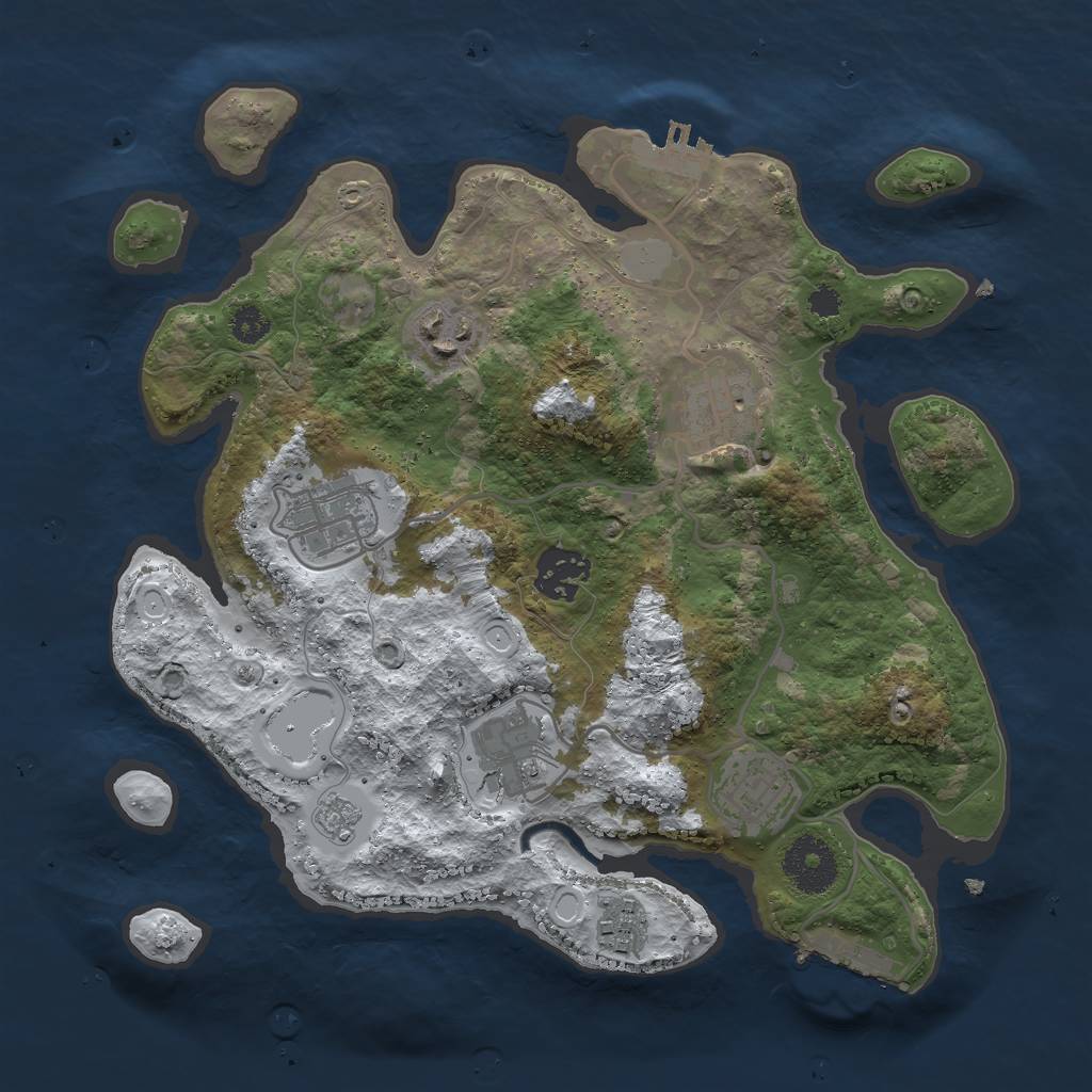 Rust Map: Procedural Map, Size: 3000, Seed: 227759153, 15 Monuments