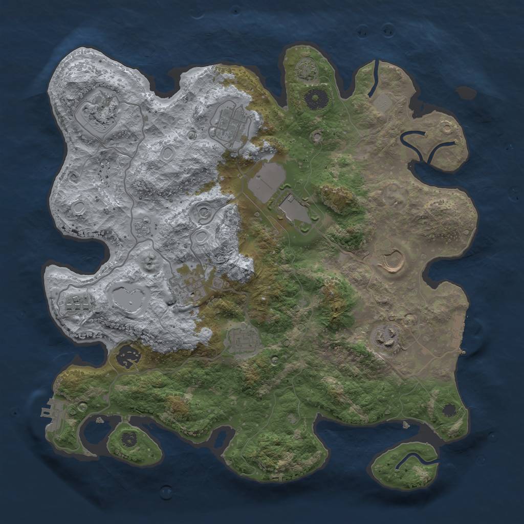 Rust Map: Procedural Map, Size: 3500, Seed: 1114818268, 17 Monuments