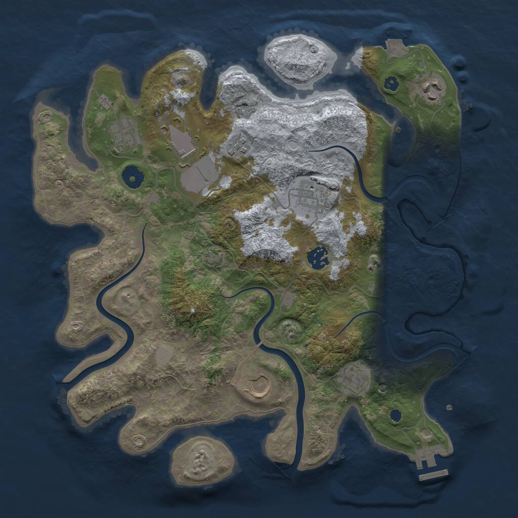 Rust Map: Procedural Map, Size: 3560, Seed: 2971736, 11 Monuments