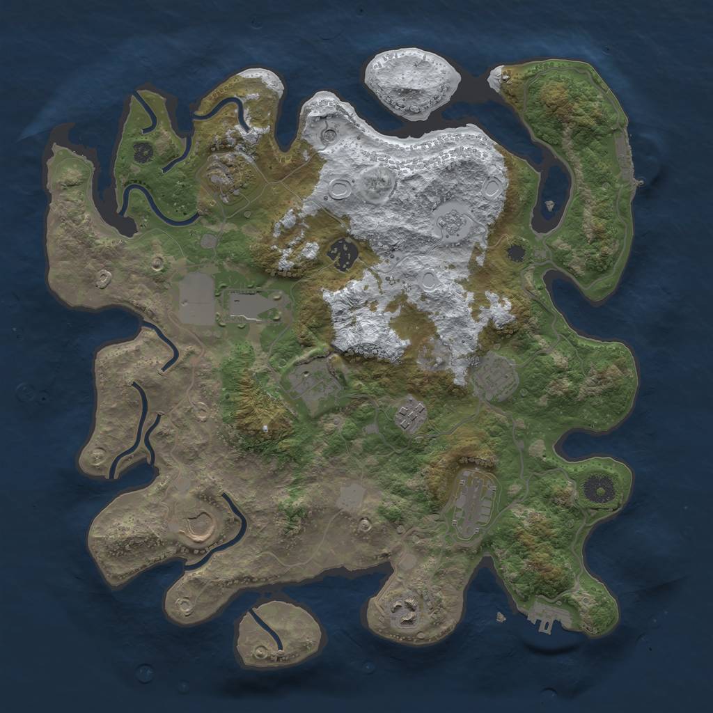 Rust Map: Procedural Map, Size: 3560, Seed: 2971736, 18 Monuments