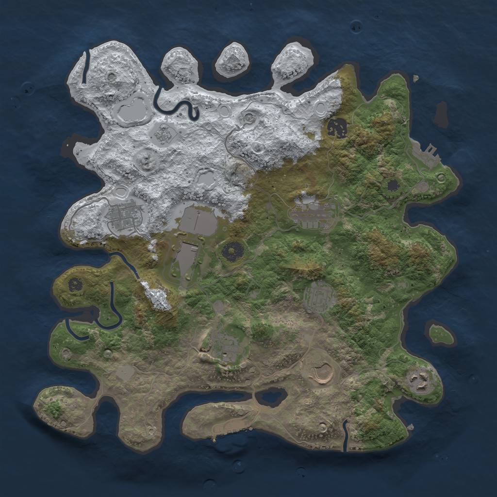 Rust Map: Procedural Map, Size: 3560, Seed: 5074742, 17 Monuments