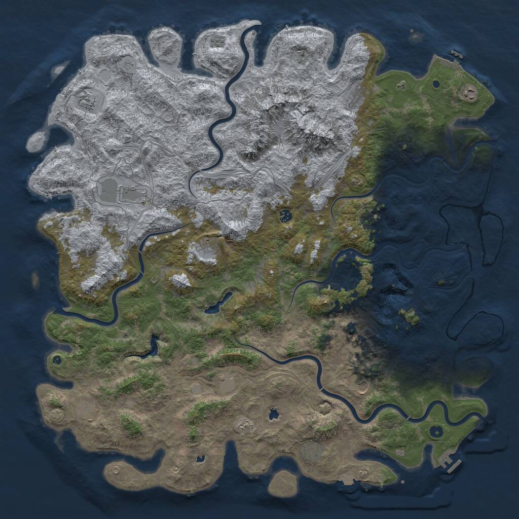 Rust Map: Procedural Map, Size: 6000, Seed: 169998, 17 Monuments