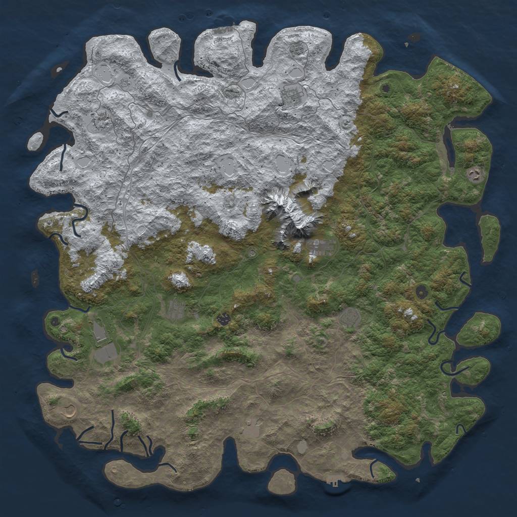 Rust Map: Procedural Map, Size: 6000, Seed: 169998, 20 Monuments