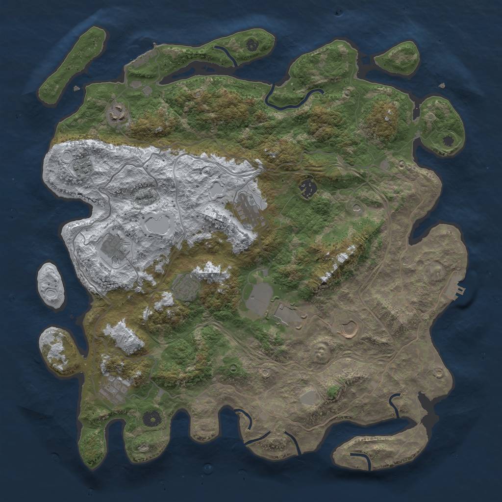 Rust Map: Procedural Map, Size: 4250, Seed: 3761, 17 Monuments