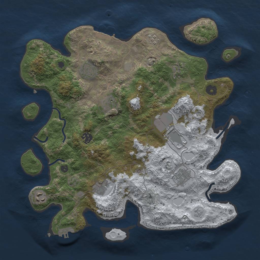 Rust Map: Procedural Map, Size: 3560, Seed: 3237810, 18 Monuments