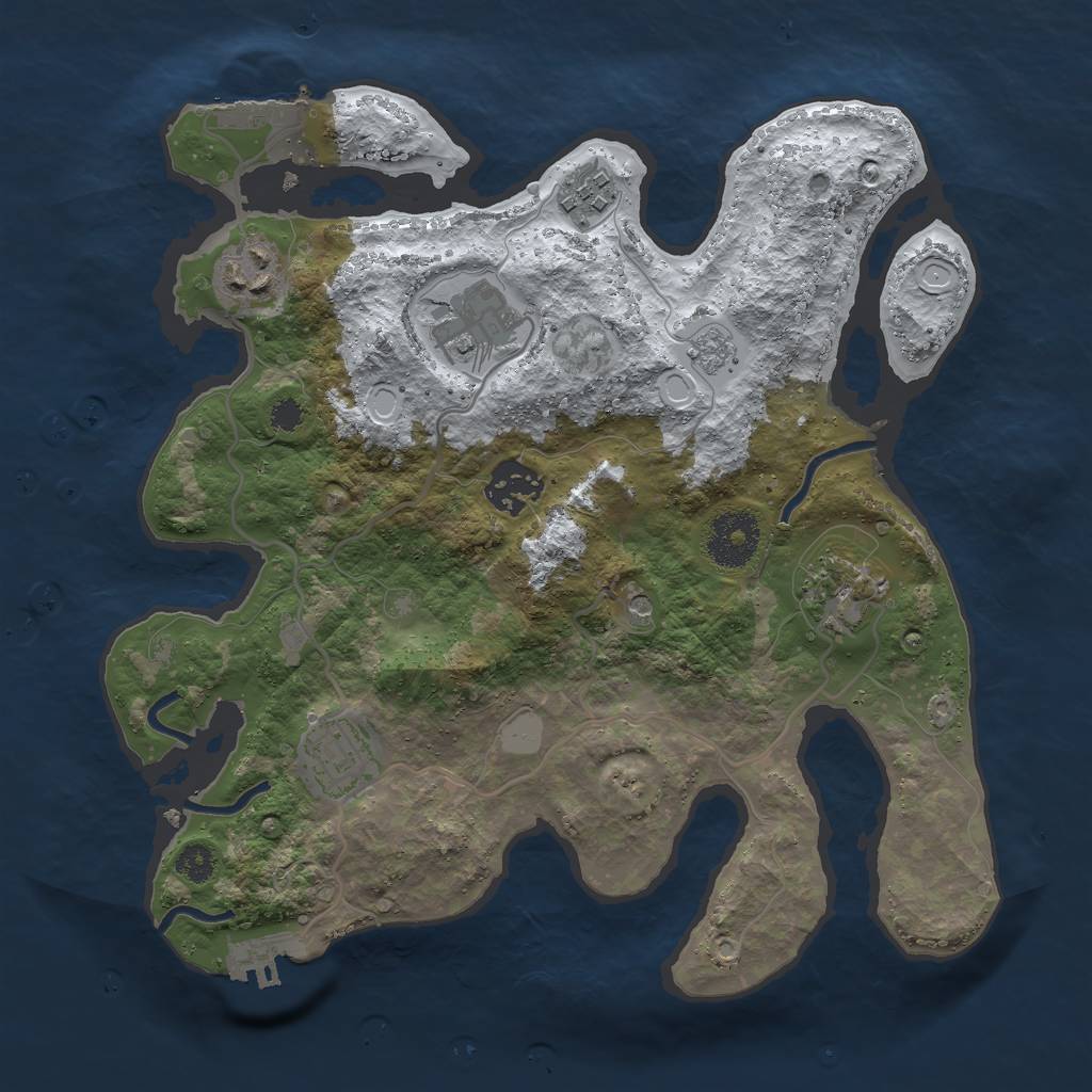 Rust Map: Procedural Map, Size: 3000, Seed: 406540223, 15 Monuments