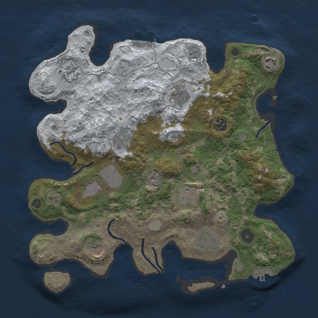 Rust Map: Procedural Map, Size: 3560, Seed: 115478, 19 Monuments