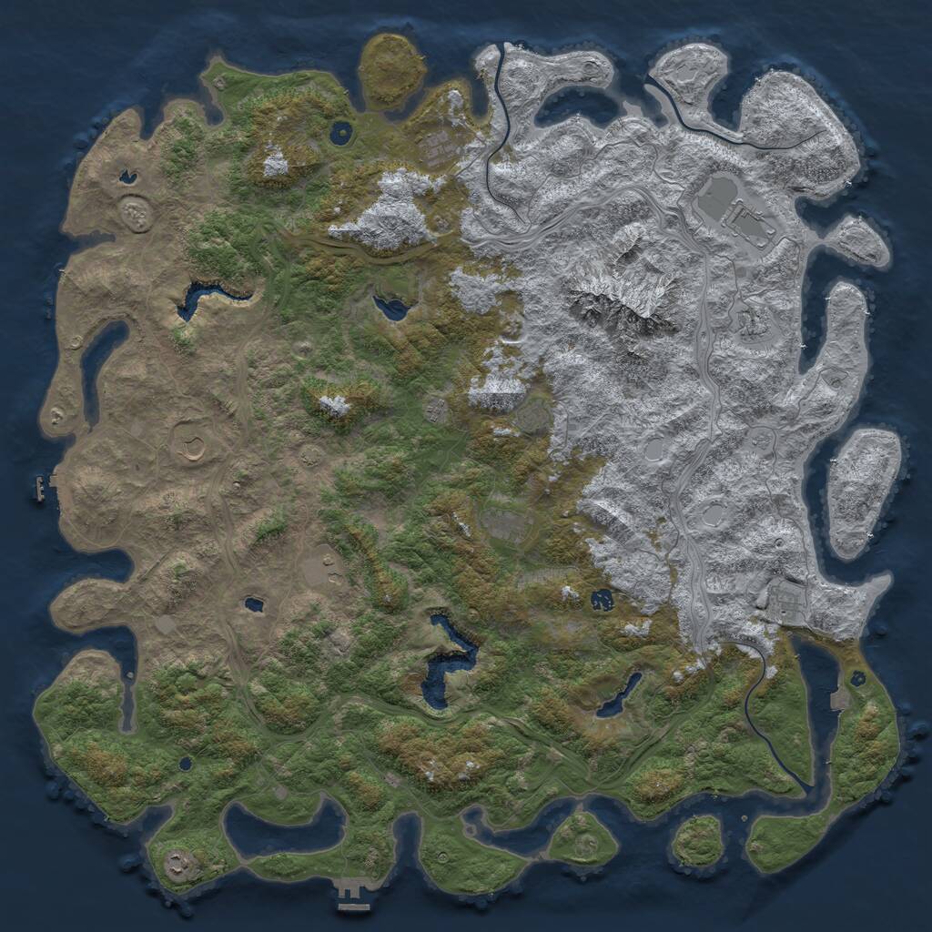 Rust Map: Procedural Map, Size: 6000, Seed: 329482, 17 Monuments
