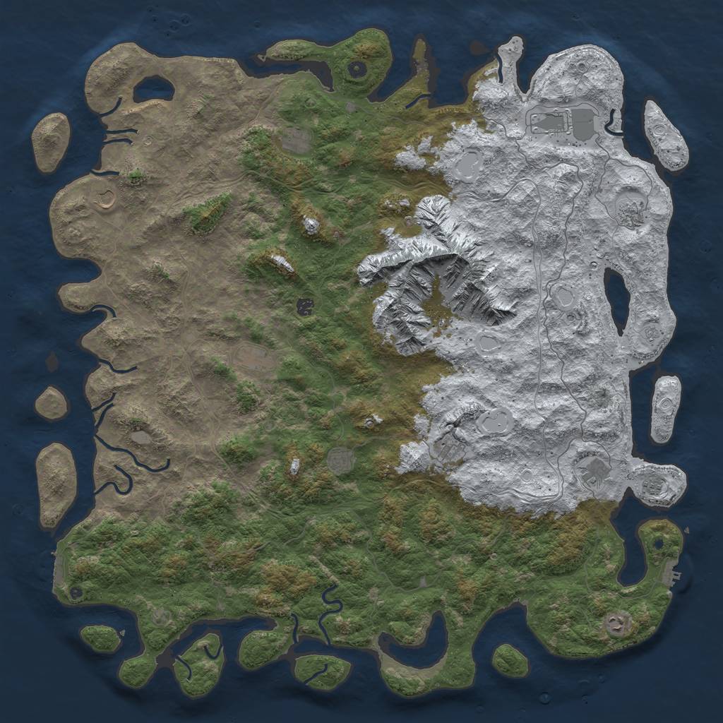 Rust Map: Procedural Map, Size: 6000, Seed: 85512, 20 Monuments