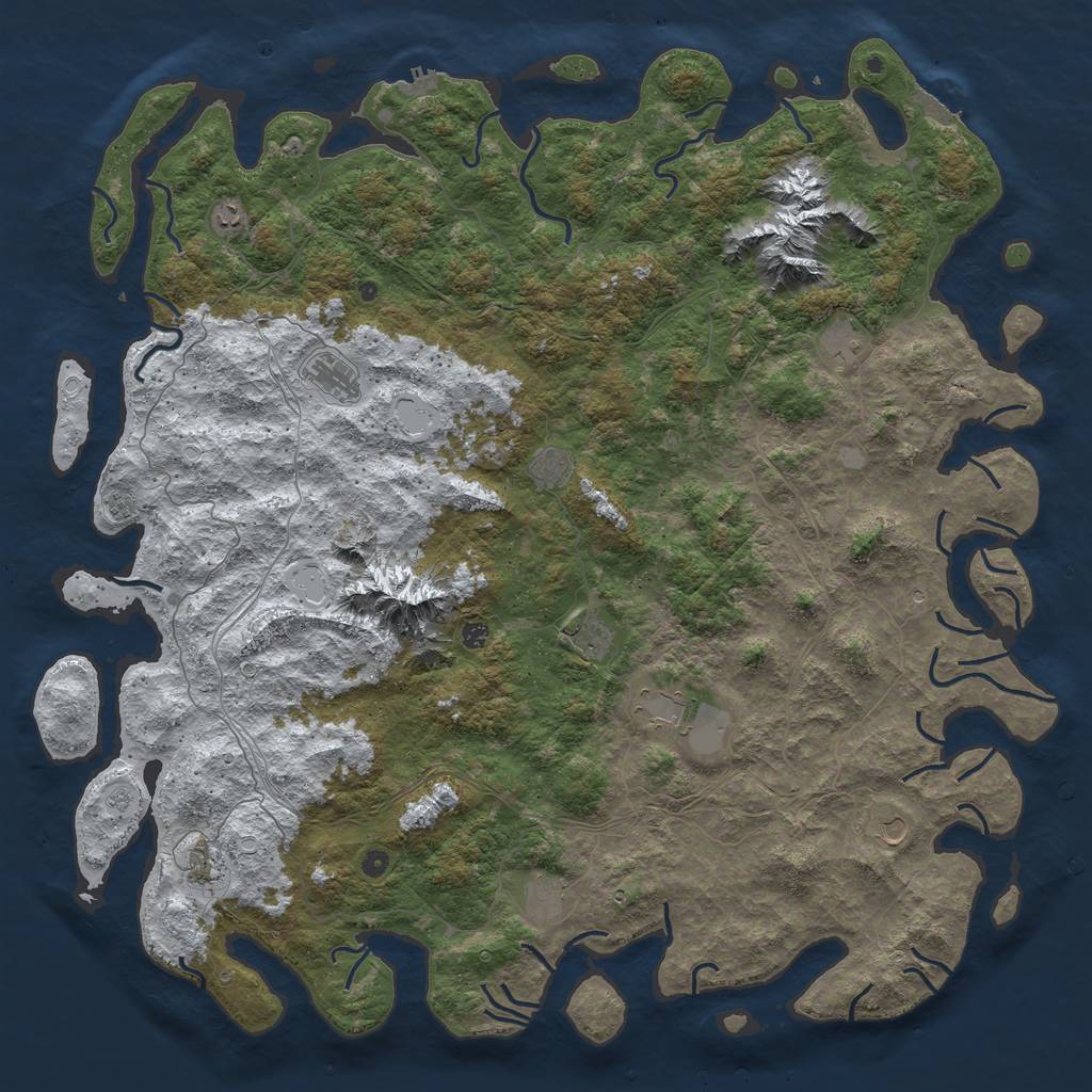 Rust Map: Procedural Map, Size: 6000, Seed: 622705, 20 Monuments