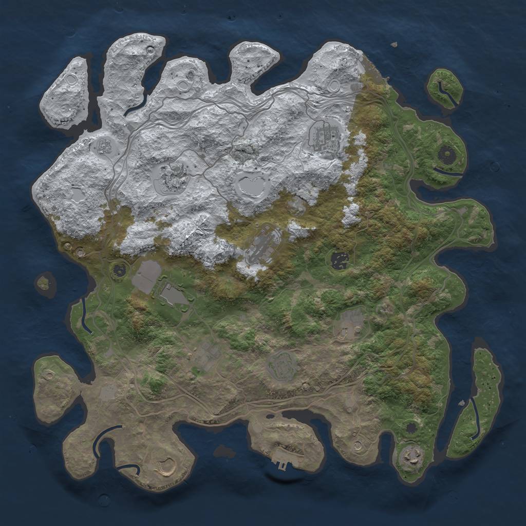 Rust Map: Procedural Map, Size: 4250, Seed: 6541685, 19 Monuments