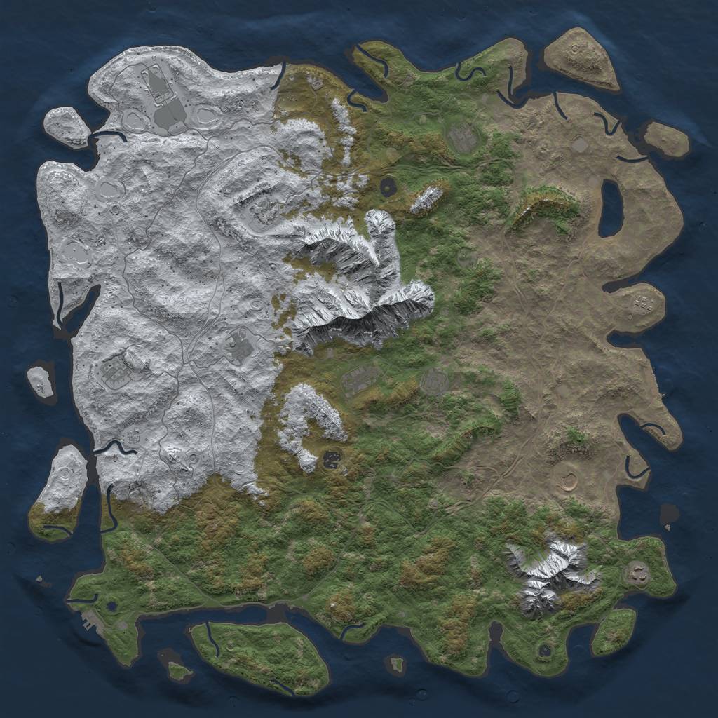 Rust Map: Procedural Map, Size: 6000, Seed: 943043, 20 Monuments