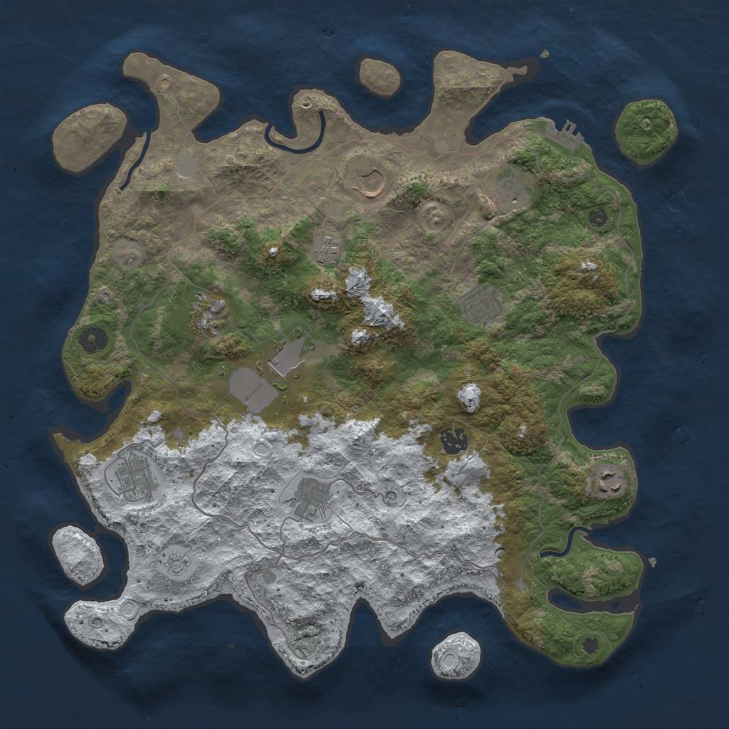 Rust Map: Procedural Map, Size: 4000, Seed: 171161721, 18 Monuments