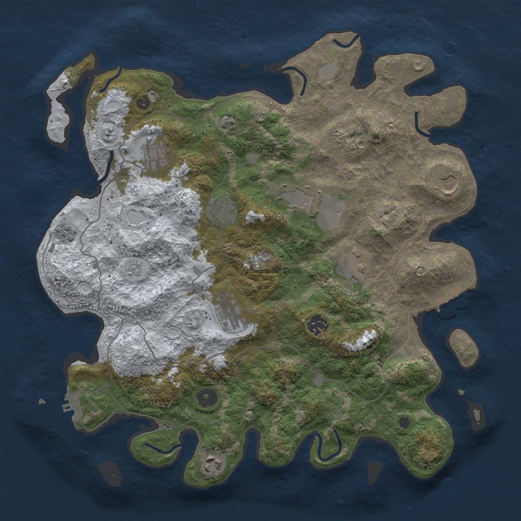 Rust Map: Procedural Map, Size: 4000, Seed: 443617, 19 Monuments