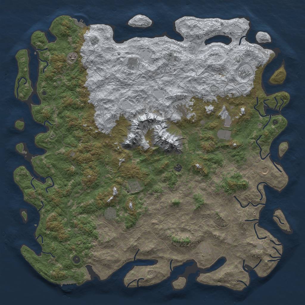 Rust Map: Procedural Map, Size: 6000, Seed: 798712, 20 Monuments