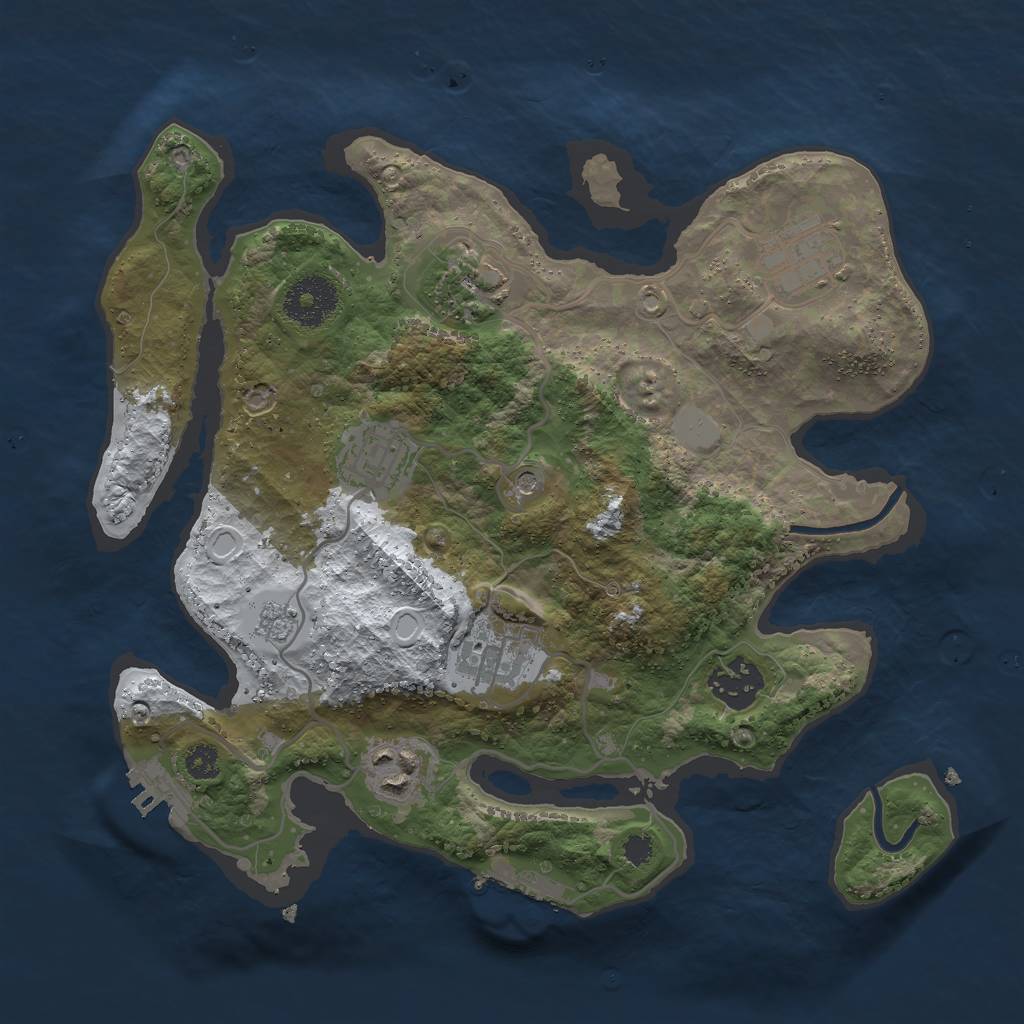 Rust Map: Procedural Map, Size: 3000, Seed: 84612, 15 Monuments