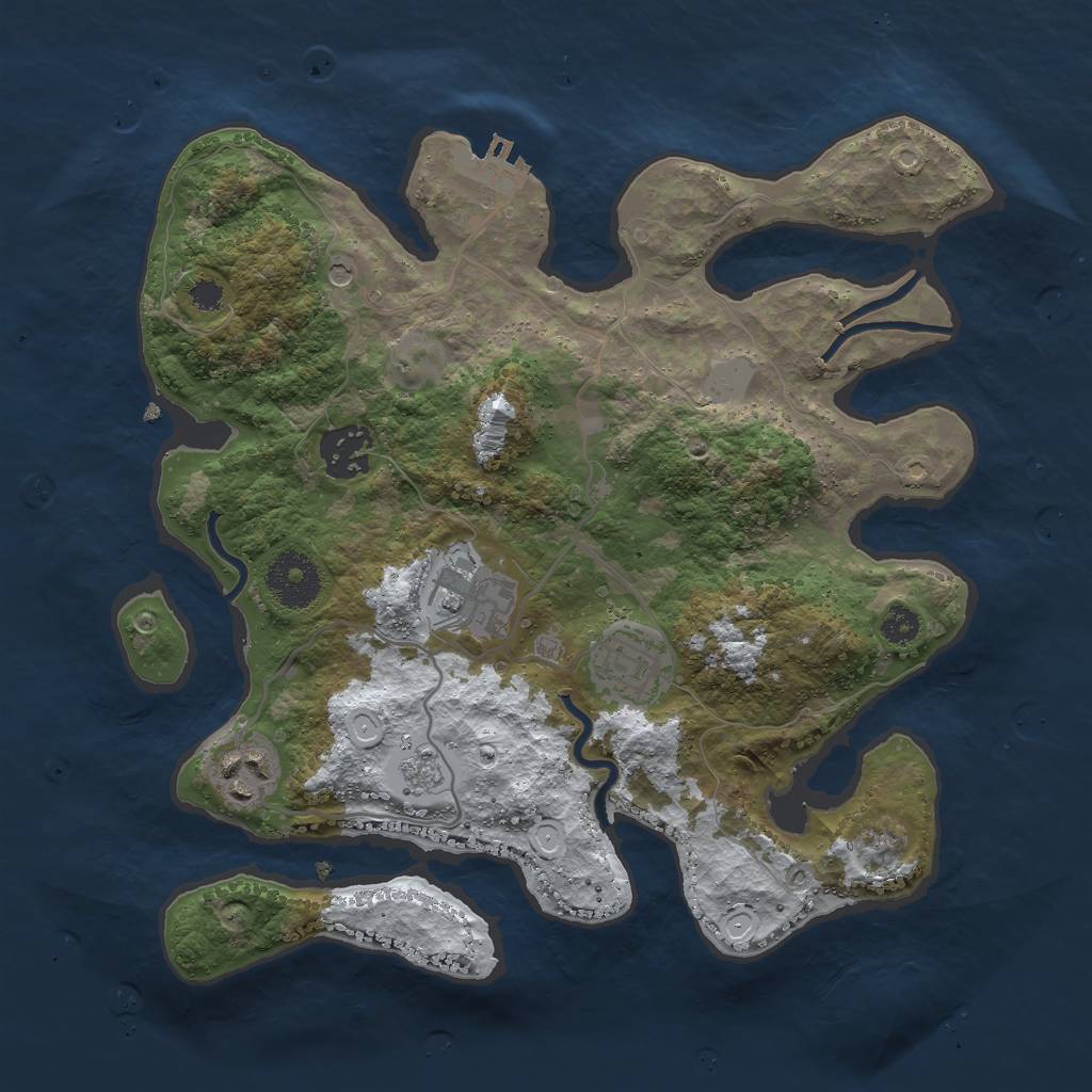 Rust Map: Procedural Map, Size: 3000, Seed: 4565647, 12 Monuments