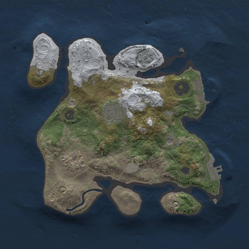 Rust Map: Procedural Map, Size: 2500, Seed: 6449486, 12 Monuments