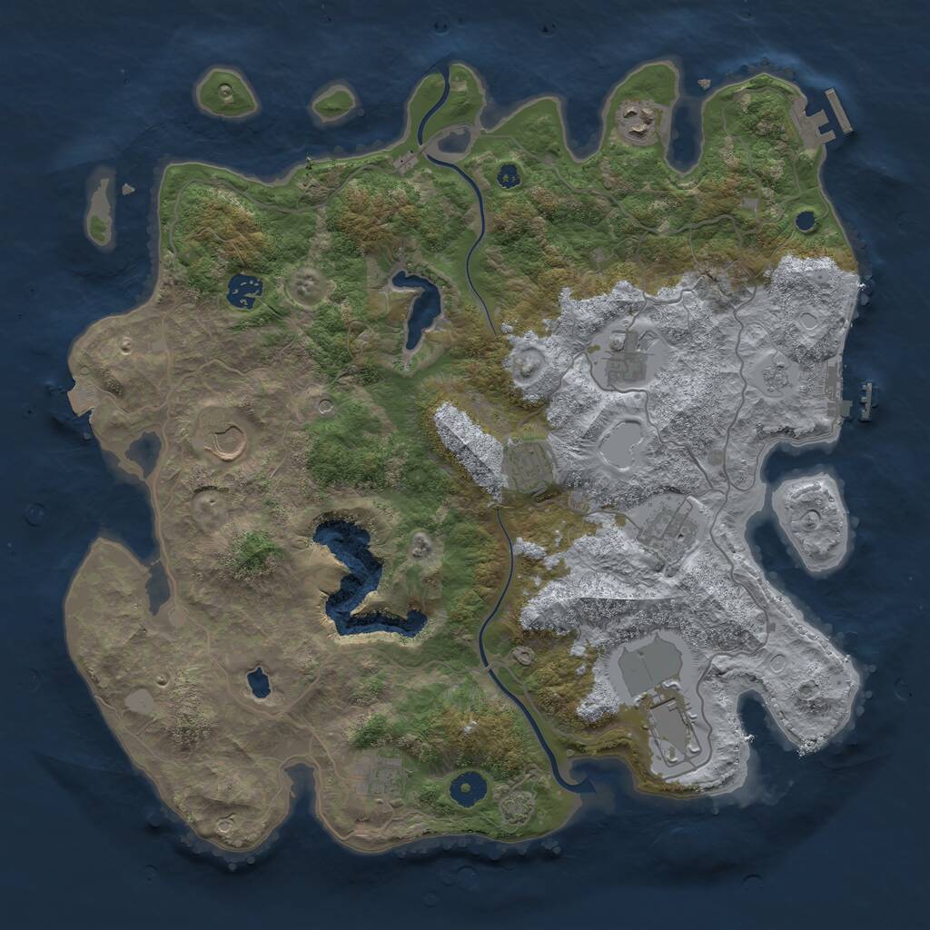 Rust Map: Procedural Map, Size: 4000, Seed: 1791251818, 14 Monuments