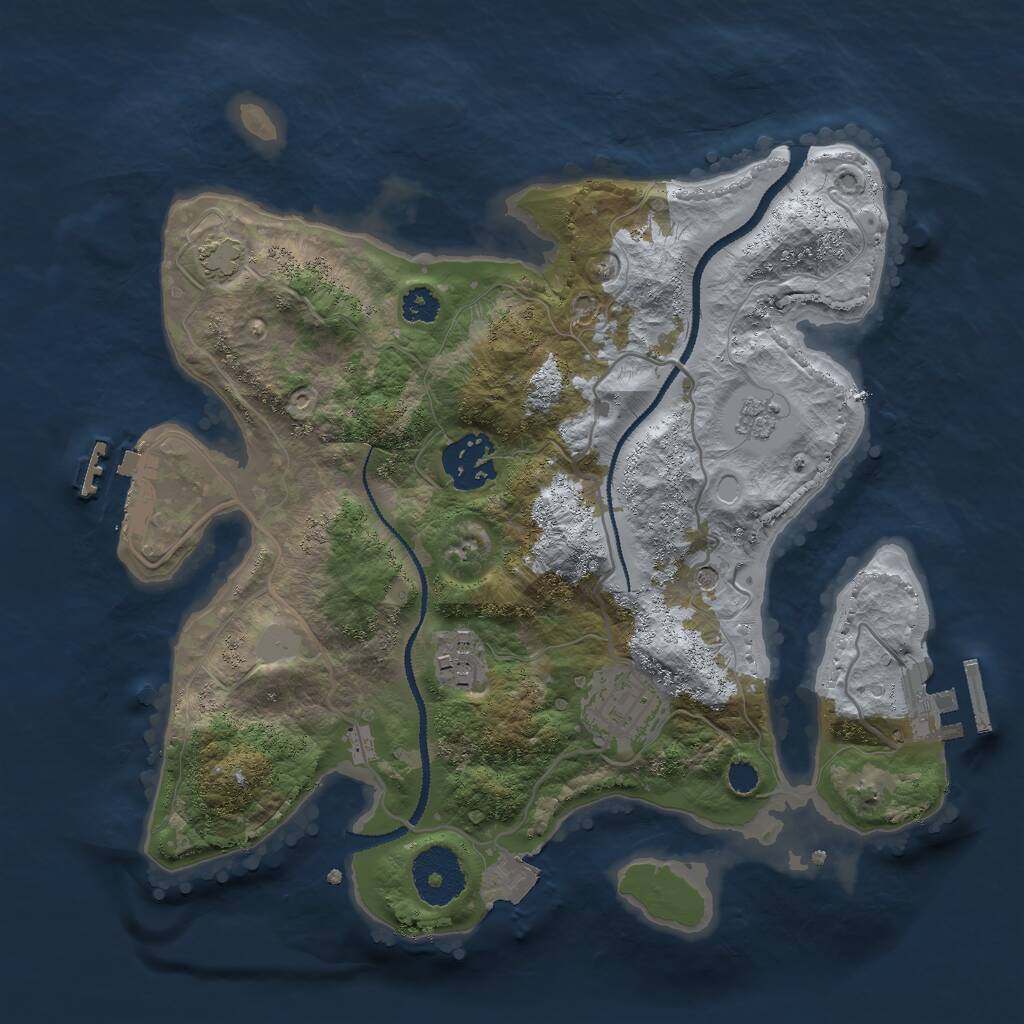 Rust Map: Procedural Map, Size: 2800, Seed: 2030640, 9 Monuments