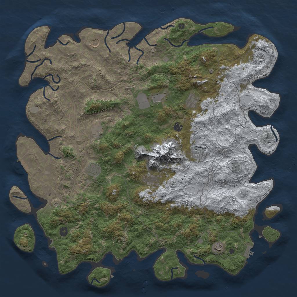Rust Map: Procedural Map, Size: 5000, Seed: 891034404, 20 Monuments