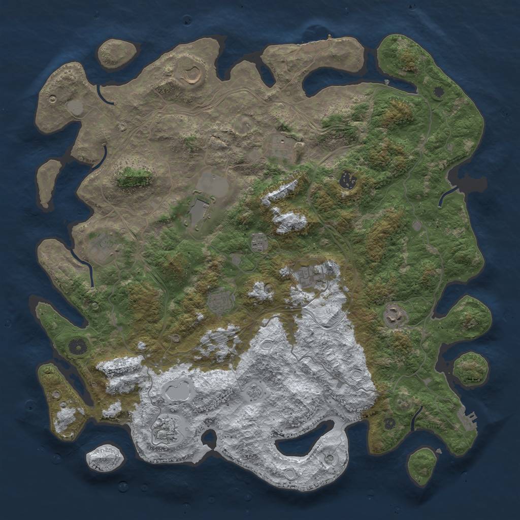Rust Map: Procedural Map, Size: 4500, Seed: 6145082, 19 Monuments