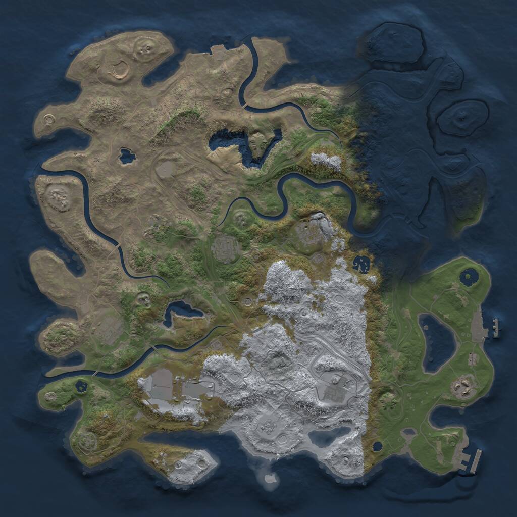Rust Map: Procedural Map, Size: 4300, Seed: 2099367326, 15 Monuments
