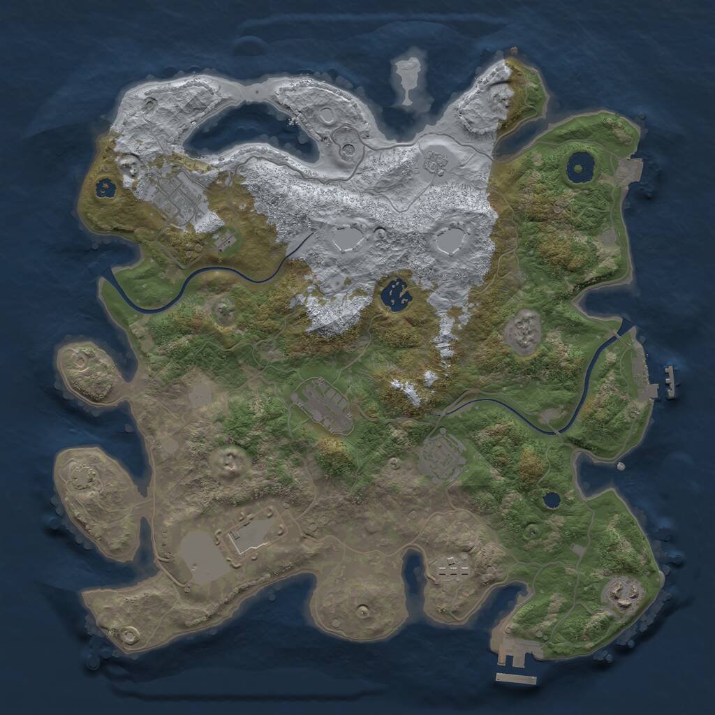 Rust Map: Procedural Map, Size: 3560, Seed: 5390240, 13 Monuments