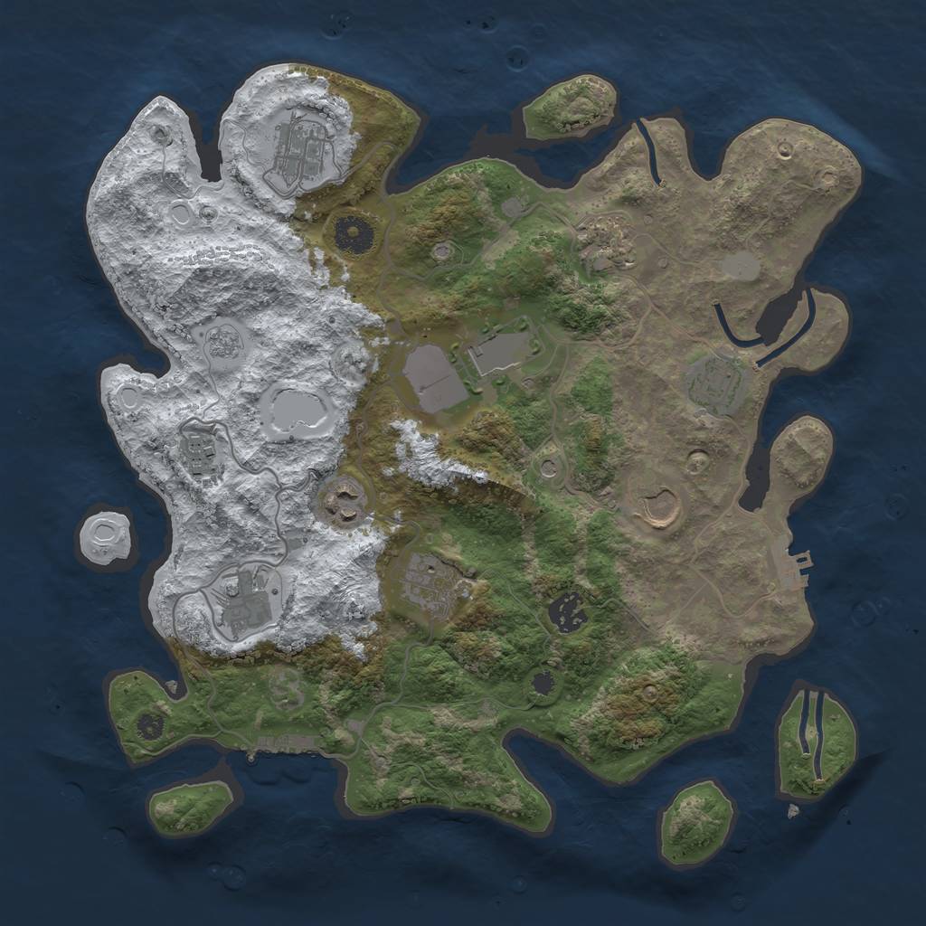 Rust Map: Procedural Map, Size: 3560, Seed: 1880817, 19 Monuments