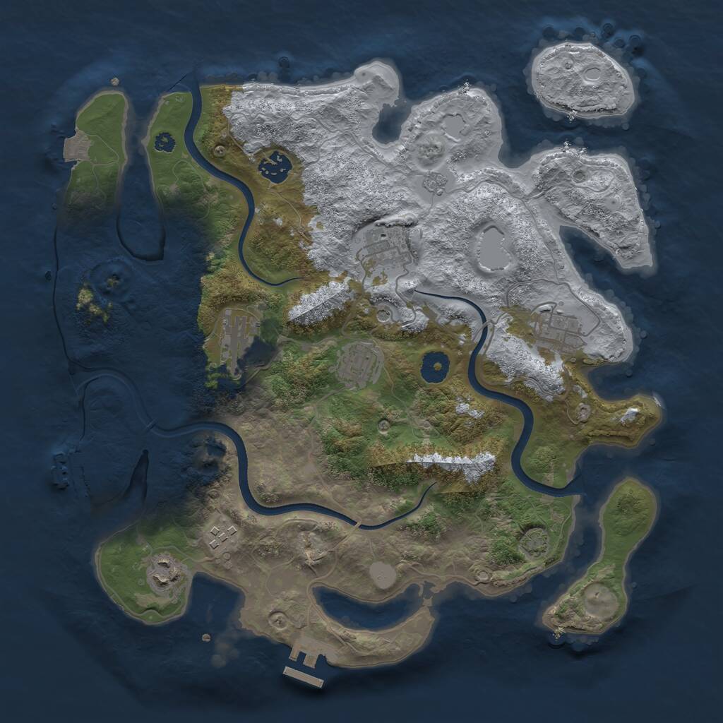 Rust Map: Procedural Map, Size: 3560, Seed: 5020280, 13 Monuments