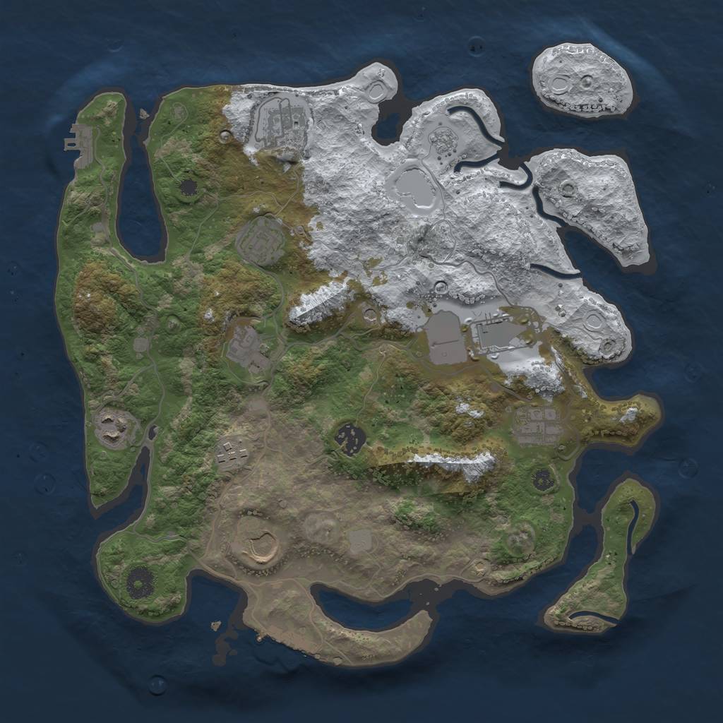 Rust Map: Procedural Map, Size: 3560, Seed: 5020280, 18 Monuments