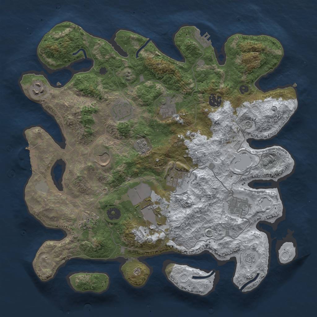 Rust Map: Procedural Map, Size: 3560, Seed: 2731082, 19 Monuments