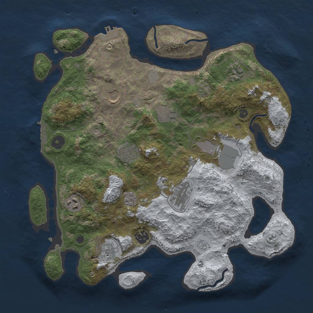 Rust Map: Procedural Map, Size: 3560, Seed: 2589621, 19 Monuments