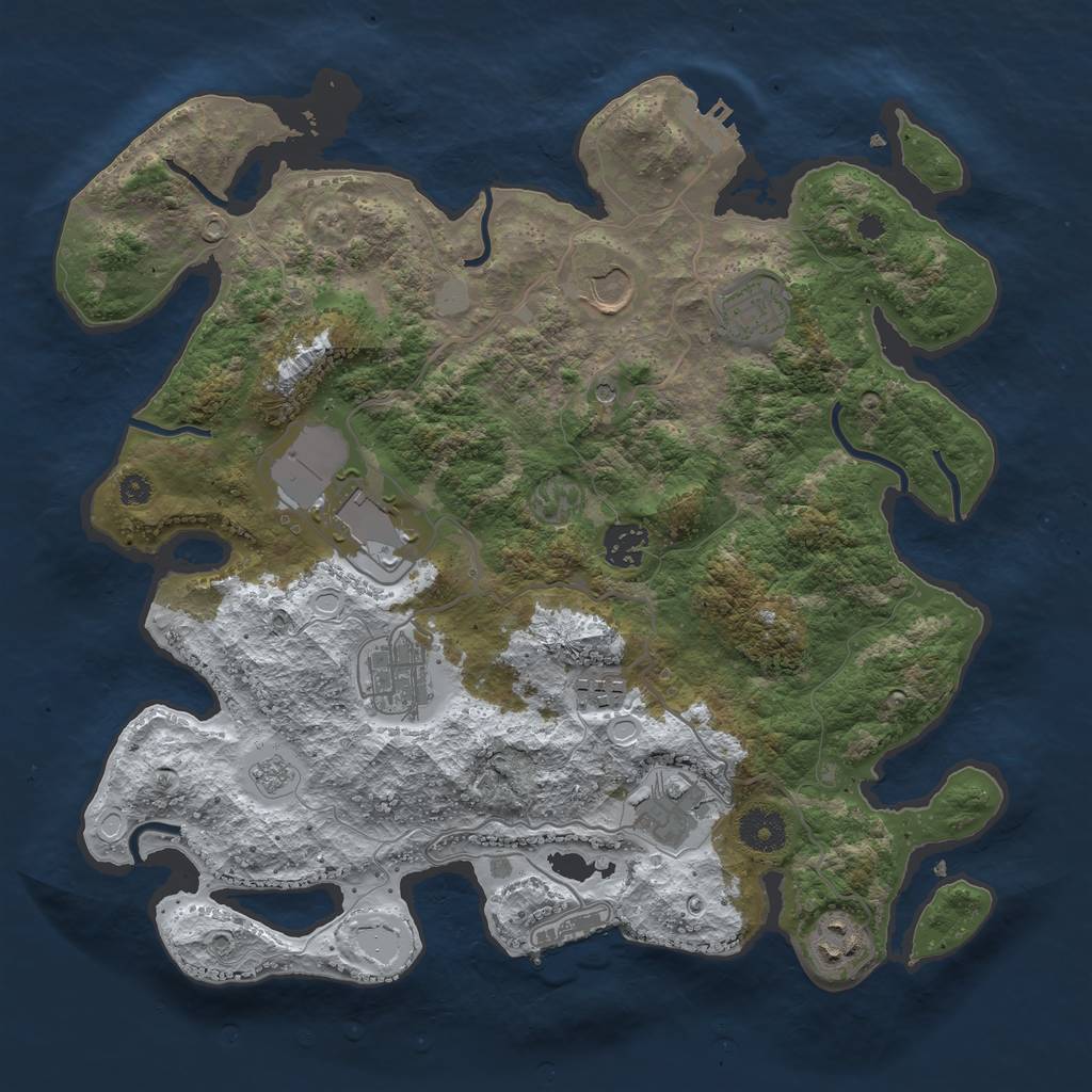 Rust Map: Procedural Map, Size: 3560, Seed: 1420880, 17 Monuments