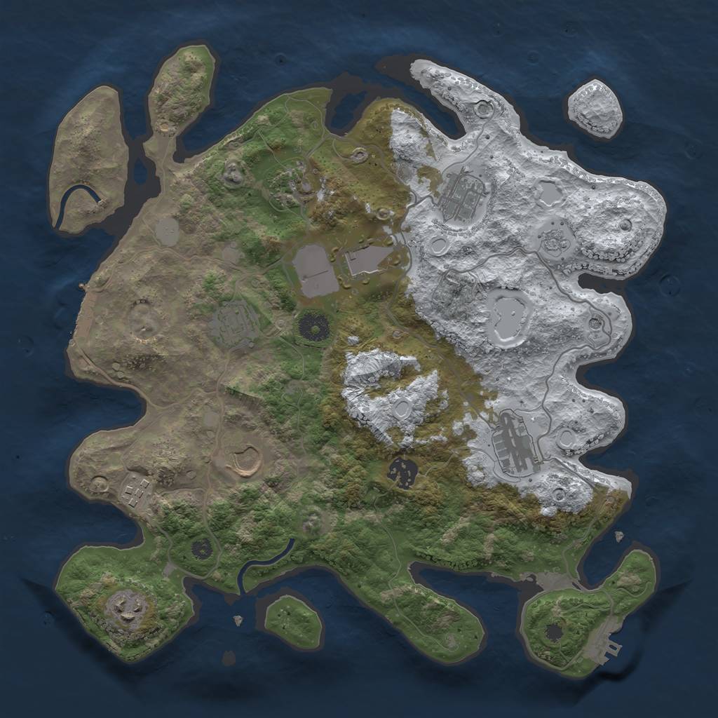 Rust Map: Procedural Map, Size: 3560, Seed: 5439994, 18 Monuments