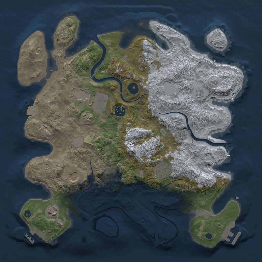 Rust Map: Procedural Map, Size: 3560, Seed: 5439994, 13 Monuments