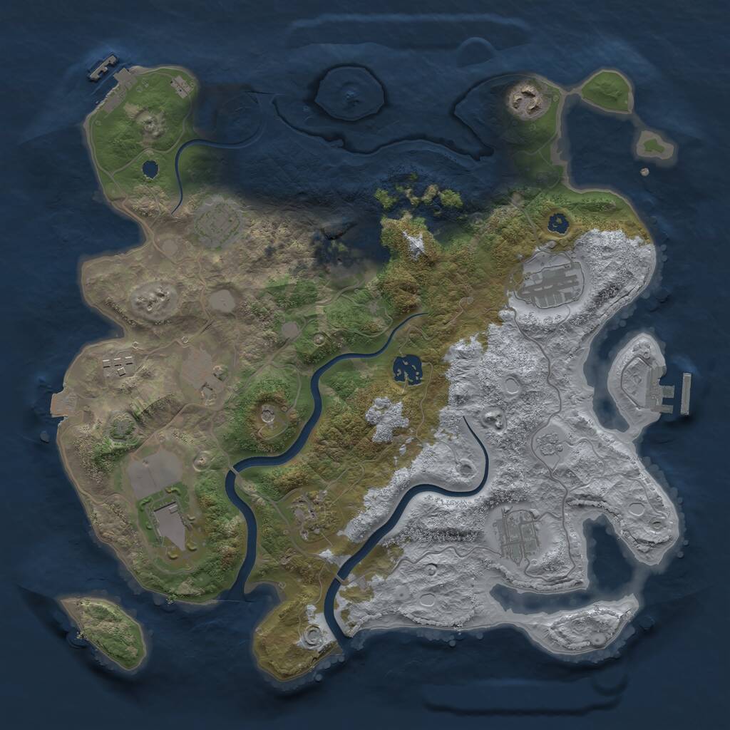 Rust Map: Procedural Map, Size: 3560, Seed: 4091333, 16 Monuments